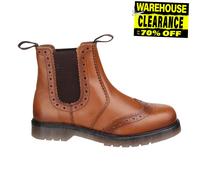 Amblers Safety Dalby Scarpe Brogue In Pelle Da Uomo Slip On Colore Tan
