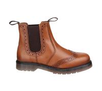 Amblers Safety Dalby Scarpe Brogue In Pelle Da Uomo Slip On Colore Tan