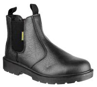 Amblers Safety Dealer Stivali FS116 Nero Pelle Doppio Gusset da Infilare UK3-15