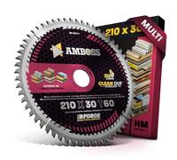 AMBOSS lama per sega circolare 210x30mm (multi) - lama da sega 210 con 60 denti - lama per sega circolare Ø 210mm - compatibile HBM: 210 DeWalt: DWE7485 Dewalt: DCS777T2-QW. Festool. Einhell. Parkside