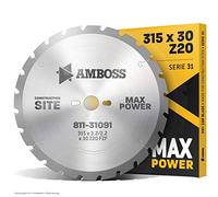 Amboss - Lama per sega circolare HM, diametro 315 mm x 3,2 mm x 30 mm, per pallet, legno con chiodi, ecc. Serie 11.31-20 denti FWF
