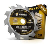 AMBOSS lama sega circolare 150 x 20 mm (legno) - lama per sega 150 con 12 denti - lama circolare Ø 150 mm - compatibile BOSCH: GB 1923. GKS 12 V. GKS 46.PKS 46. PKS 48. PKS 416. S1. S 33