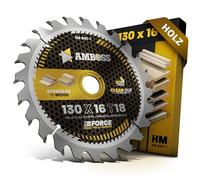 AMBOSS WERKZEUGE Lama per sega circolare HM 130 x 16 Z18 denti alternati per legno compatibile con Bosch PKS 14,4 V, 38, 40, 40 S e S 43 SKIL 5140, 5240 e 5740