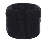 Ambra Cane Collo A Maniche Addensato Sciarpa Calda Maglia Splicing Colore Maglione Collo Collo Alto Tubo Cappa Aspirante, Le Noir, Taglia unica