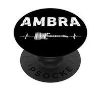 Ambra Chitarra Battito Cardiaco Musica Chitarrista PopSockets PopGrip Adesivo