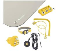 Bernstein 9-361-A ESD - Set di messa a terra per persone con tappetino antistatico, 90 x 61 cm, colore: grigio + cinturino da polso + cavo di messa a terra + scatola di terra + spina di terra