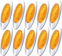 Ambra / Rosso 6.5 " Ovale 16 LED Lato Evidenziatore Svendita Luce Cromo