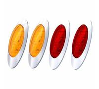 Ambra / Rosso 6.5 " Ovale 16 LED Lato Evidenziatore Svendita Luce Cromo