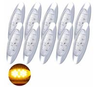 Ambra / Rosso 6.5 " Ovale 16 LED Lato Evidenziatore Svendita Luce Cromo