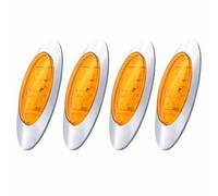 Ambra / Rosso 6.5 " Ovale 16 LED Lato Evidenziatore Svendita Luce Cromo