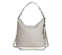 AmbraModa GLX09 - Borsa da donna a mano a tracolla borsa in vera pelle, beige., 28/24/13cm