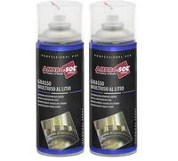 Ambro-Sol - G001 Grasso Spray Multiuso al Litio, Lubrificante per Tutti i Giorni e per Tutti gli Usi, Bomboletta Spray in Banda Stagnata 100% Riciclabile all'Infinito da 400 ml (Confezione da 2)