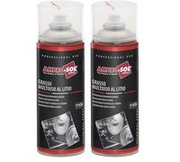 Ambro-Sol - G013 Grasso Multiuso Spray al Litio Hq ad Alte Prestazioni, Bomboletta Spray in Banda Stagnata 100% Riciclabile all'Infinito da 400 ml (Confezione da 2)