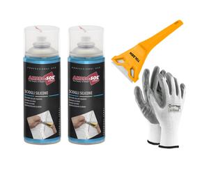 Ambro-Sol P301 Sciogli Silicone, RimuovI Silicone 2 X 400m + RASCHIETTO + GUANTI