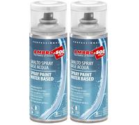 Ambro-Sol Smalto Spray a Base Acqua, a Basse Emissioni, Ritocco per Metalli, Legno, Vetro, Ceramica e Plastica, Conforme EN 71-3, Colore Trasparente Lucido, 400 ml (Confezione da 2)