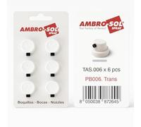 Ambro-Sol - Ugelli orientabili passo medio per aerosol - Confezione da 6 blister - Spruzzo regolabile per una maggiore precisione - Compatibili con verniciatura e zinco - Modello TAS.006