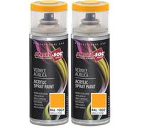 Ambro-Sol V4001007 Smalto Acrilico Multiuso, Vernice Brillante per Interni ed Esterni, Adatto per Qualsiasi Tipo di Materiale, Bomboletta Spray in Banda Stagnata Riciclabile da 400 ml, Giallo Cromo