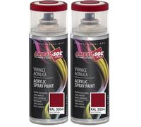 Ambro-Sol V4003004 Smalto Acrilico Multiuso, Vernice Brillante per Interni ed Esterni, Adatto per Qualsiasi Tipo di Materiale, Bomboletta Spray in Banda Stagnata Riciclabile 400 ml, Rosso Porpora