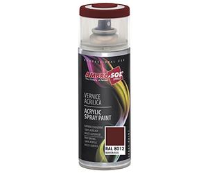 Ambro-Sol V4008012 Smalto Acrilico Multiuso, Vernice Brillante per Interni ed Esterni, Adatto per Qualsiasi Tipo di Materiale, Bomboletta Spray in Banda Stagnata Riciclabile 400 ml, Marrone Rosso