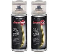 Ambro-Sol V400MET4 Smalto/Vernice Effetto Metalli Preziosi, per Interni che Impreziosisce e Rende Brillanti Superfici e Oggetti, Bomboletta Spray in Banda Stagnata Riciclabile 400 ml, Argento