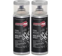 Ambro-Sol V400MIC2 Smalto/Vernice Effetto Ferro Micaceo, Ideale per Verniciare Interni, Esterni e Complementi d’Arredi, Bomboletta Spray in Banda Stagnata Riciclabile 400 ml, Grigio Chiaro