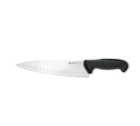 Ambrogio Sanelli, Linea Tecna Trinciante cuoco cm 24 ALVEOLATO NERO con Lama in Acciaio Inox NitroB e Manico Ergonomico a grip evoluto, Coltello Professionale, Made in Italy
