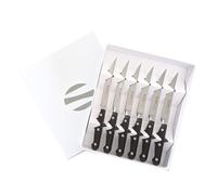 Ambrogio Sanelli, Maitre Set Coltelli Bistecca, 6 Coltelli da Tavola con Lama Liscia in Acciaio Inox all'Azoto 11 cm e Manico Ergonomico, Coltelli da Cucina Professionali, Made in Italy