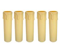 AMBROS - Cristallo 5 X E14 - Manicotto per candela, 105 mm, plastica champagne, avorio. Ø 27/29 mm