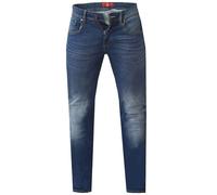 AMBROSE-KS-D555 Affusolato Fit Elasticizzato Jeans Blu Scuro