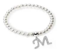Ambrosia Argento Bracciale Perle e Iniziale - AAB 045