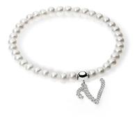 Ambrosia Argento Bracciale Perle e Iniziale - AAB 054