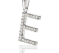Ambrosia Ciondolo Lettera E in Oro con Zirconi Bianchi - ACZ 042