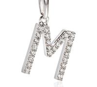 Ambrosia Ciondolo Lettera M in Oro con Zirconi Bianchi - ACZ 050