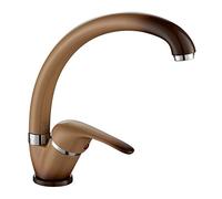 ambrosiana SEI1406CAN Rubinetto miscelatore lavello cucina/lavanderia con canna alta Ambrosiana serie Sei in ottone color terra di francia con areatore a risparmio idrico, terra di francia