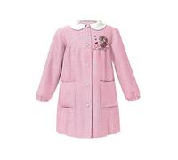 AMBROSINO Grembiule Asilo Bambina Quadretto Rosa Ricami Variabili Bottoni o Zip Omaggio Incluso Moda Egidio (75, Bottoni)