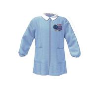 AMBROSINO Grembiule Bambino Asilo Quadretto Cielo Ricami Variabili Bottoni o Zip Omaggio Incluso Moda Egidio (Abbottonatura zip, 60)
