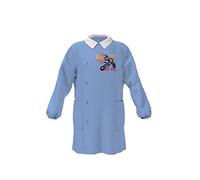 Ambrosino Grembiule Bambino Tinta Unita Cielo Con Ricamo Motocross E Auto Scuola Elementare Simpatico Omaggio Incluso Egidio (Fantasia motocross, 70)