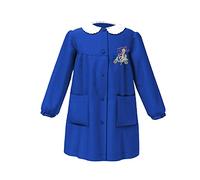Ambrosino Grembiule Blu Con Ricamo Colletto Bianco Removibile Per Scuola Elementare Bambina Ottime rifiniture Simpatico Omaggio Incluso Egidio