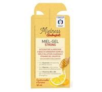 Ambrosoli Mielness Miel-Gel Strong - Gel Energetico per Sport con Miele, Guaranà e Vitamine B, 12 Monodose Gusto Miele Limone