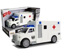 Ambulanza 1:20 con trazione a frizione, luci e suoni