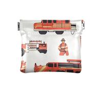 Ambulanza Auto Elicottero Blush PU Pelle Piccola Moneta Carino Card Key Organizzatori per Ragazze Signore Borsa, Pompiere Camion dei pompieri Bianco, 1 size, moderno
