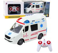 Ambulanza di salvataggio a telecomando con luci e suoni 1:20 bianco