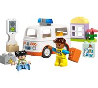 LEGO DUPLO Ambulanza e Autista - Gioco Didattico per Bambini e Bambine da 2 Anni in su - Include una Macchina Giocattolo, una Piccola Casa, 2 Figure e Mattoncini di Primo Soccorso - 10447
