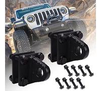 AMBULL Confezione da 2 Ganci a D con Piastra di Supporto, bullone da 5 tonnellate su Staffa di Montaggio paraurti Nero