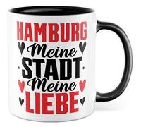 Amburgo Tazza con scritta - Regalo Amburgo Meine Stadt Meine Liebe - Tazza da caffè 330 ml in ceramica - Città natale Personale Umorismo Tazza da caffè