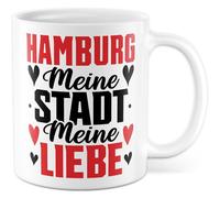 Amburgo Tazza con scritta - Regalo Amburgo Meine Stadt Meine Liebe - Tazza da caffè 330 ml in ceramica - Città natale Personale Umorismo Tazza da caffè