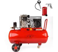 AMC Compressore ad aria da 100 litri pressione 8 bar elettrico coassiale 3 Hp incluso Kit Accessori motore potente termicamente silenziato protetto con Carcassa esterna in alluminio'