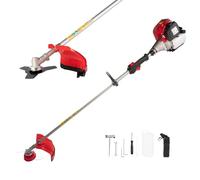 AMC Decespugliatore a scoppio multifunzione 2 in 1 a Benzina GX 4 tempi professionale con testina doppio filo da 2 mm e disco tre denti in acciaio tagliasiepi e bordo per fai da te o professionisti