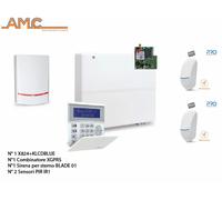 AMC KIT allarme filare serie X con centrale 8 zone con rilevatori PIR e GPRS