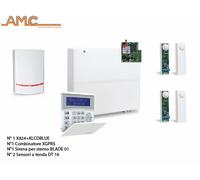 AMC KIT allarme filare serie X con centrale 8 zone con sensori a tenda e GPRS